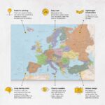 13EU push pin europe map features political