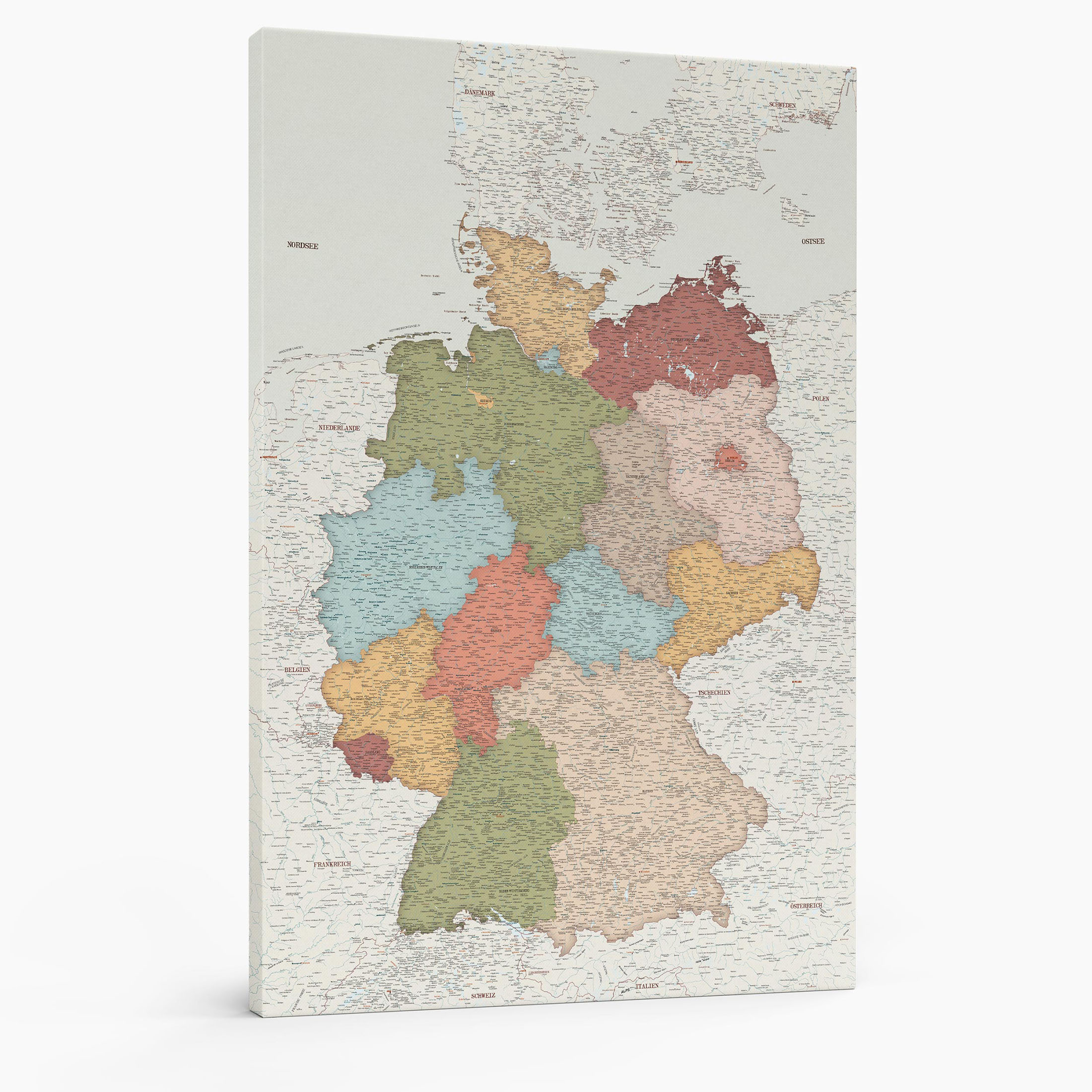 1DE large personalized push pin germany map on canvas tripmap colorful