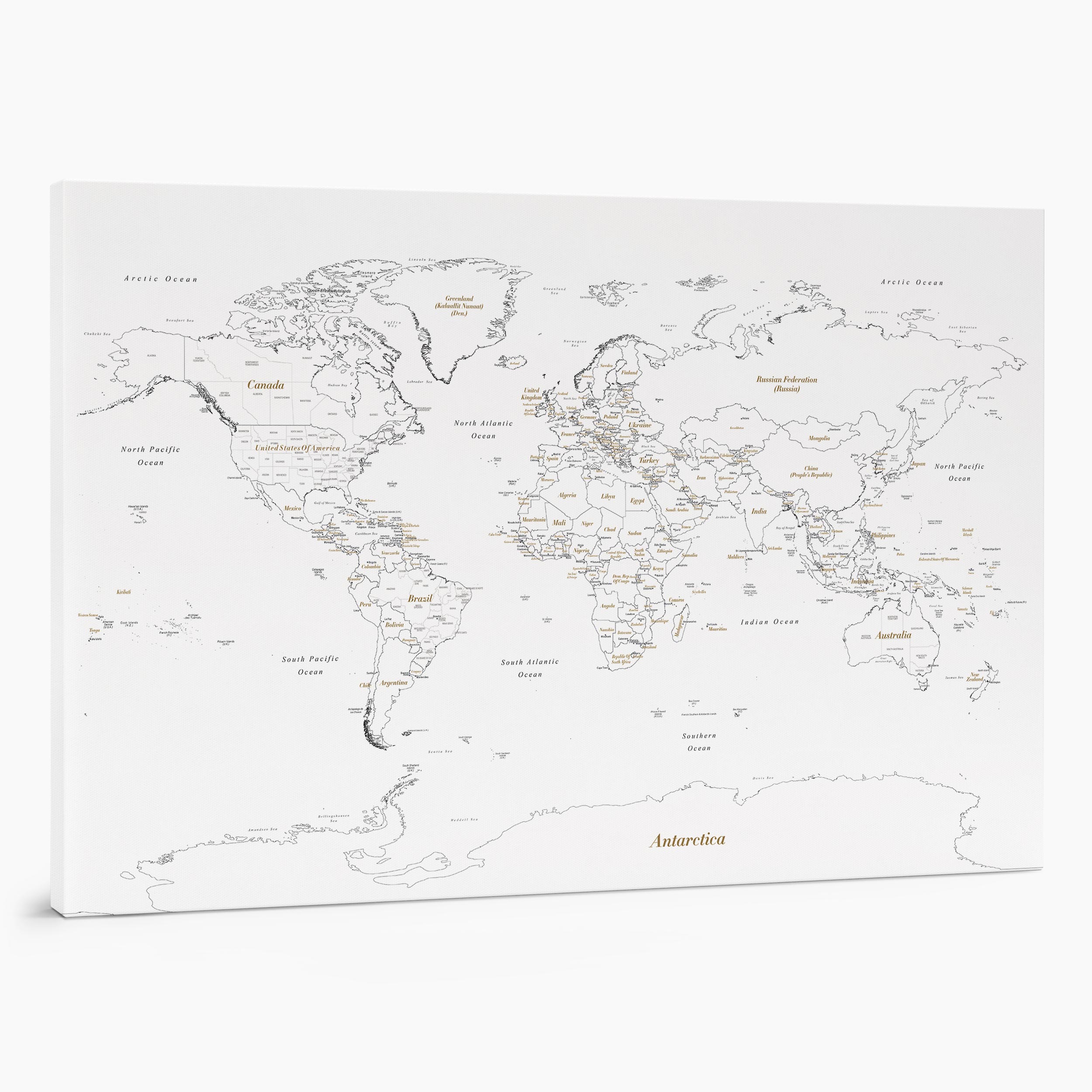 1MP small push pin world map to pin places you have visited white