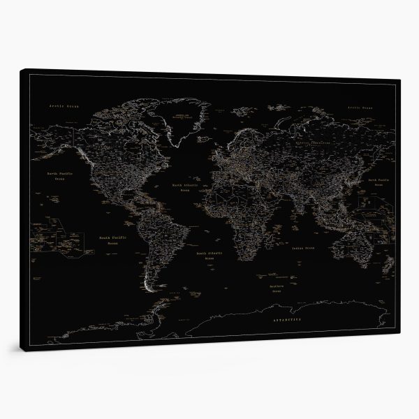 World Map Pinboard - Black Frame - Geographica