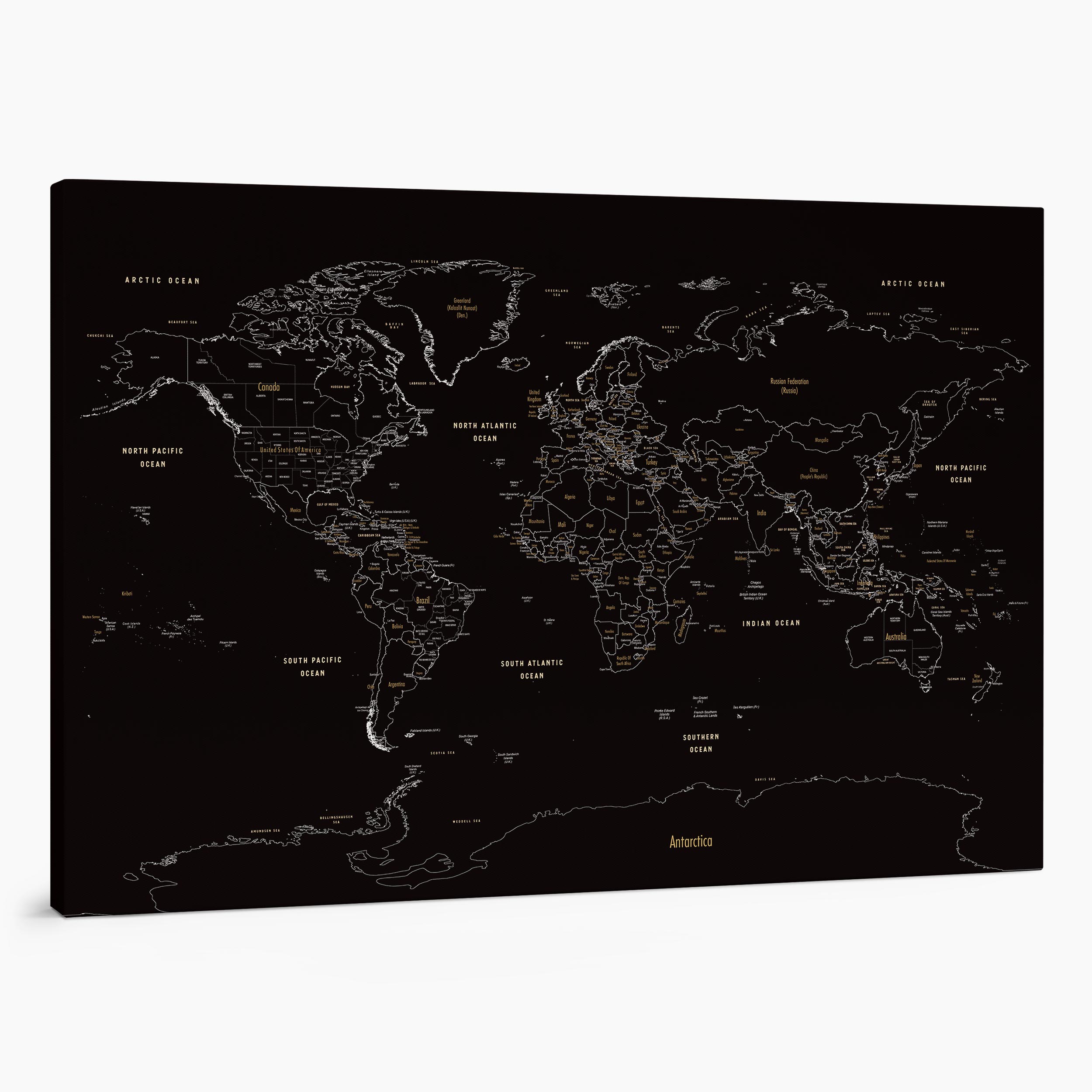 2MP small push pin world map to pin places you have visited black