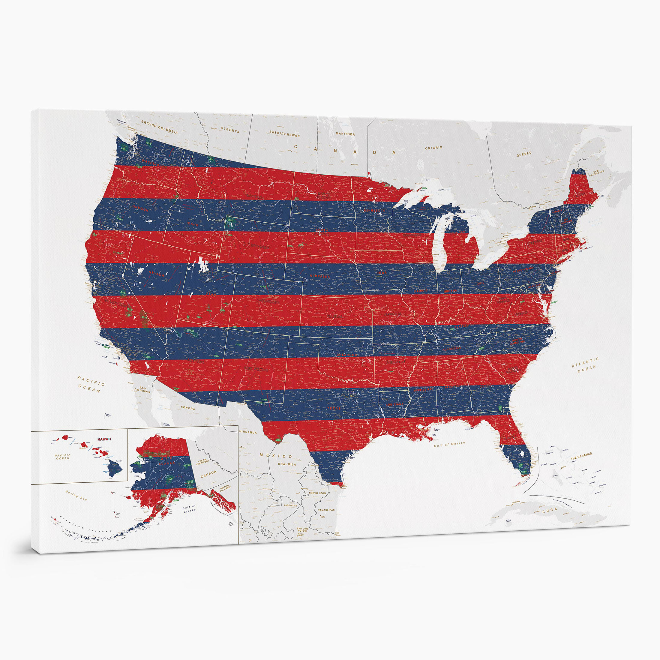 2USA large push pin usa map on canvas to mark visited places 4 july