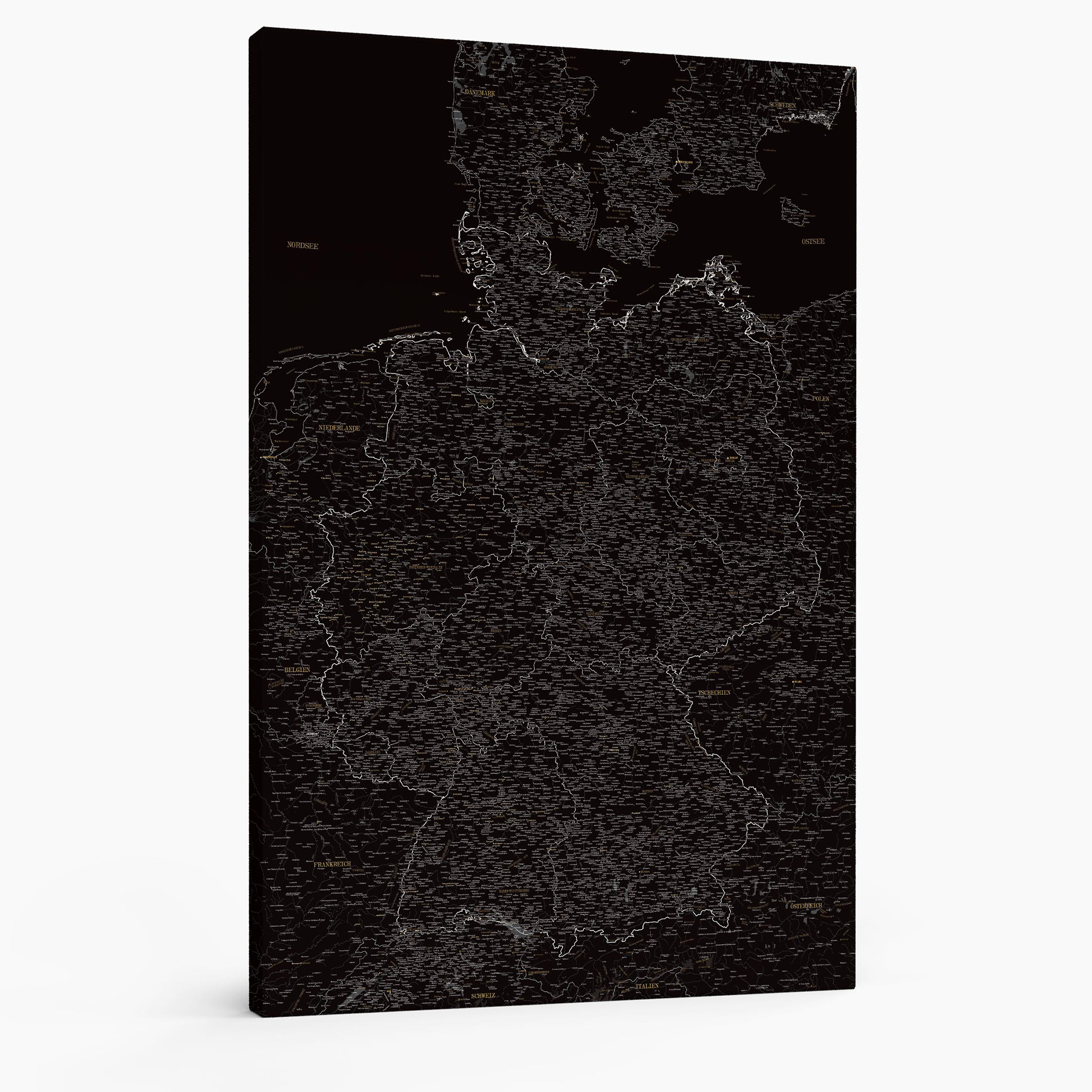 3DE large personalized push pin germany map on canvas tripmap midnight black