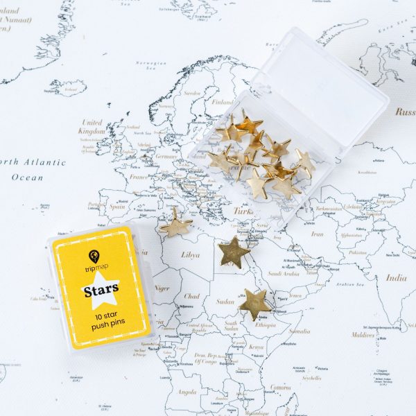 Map Push Pins - Gold Stars | Tripmap.com