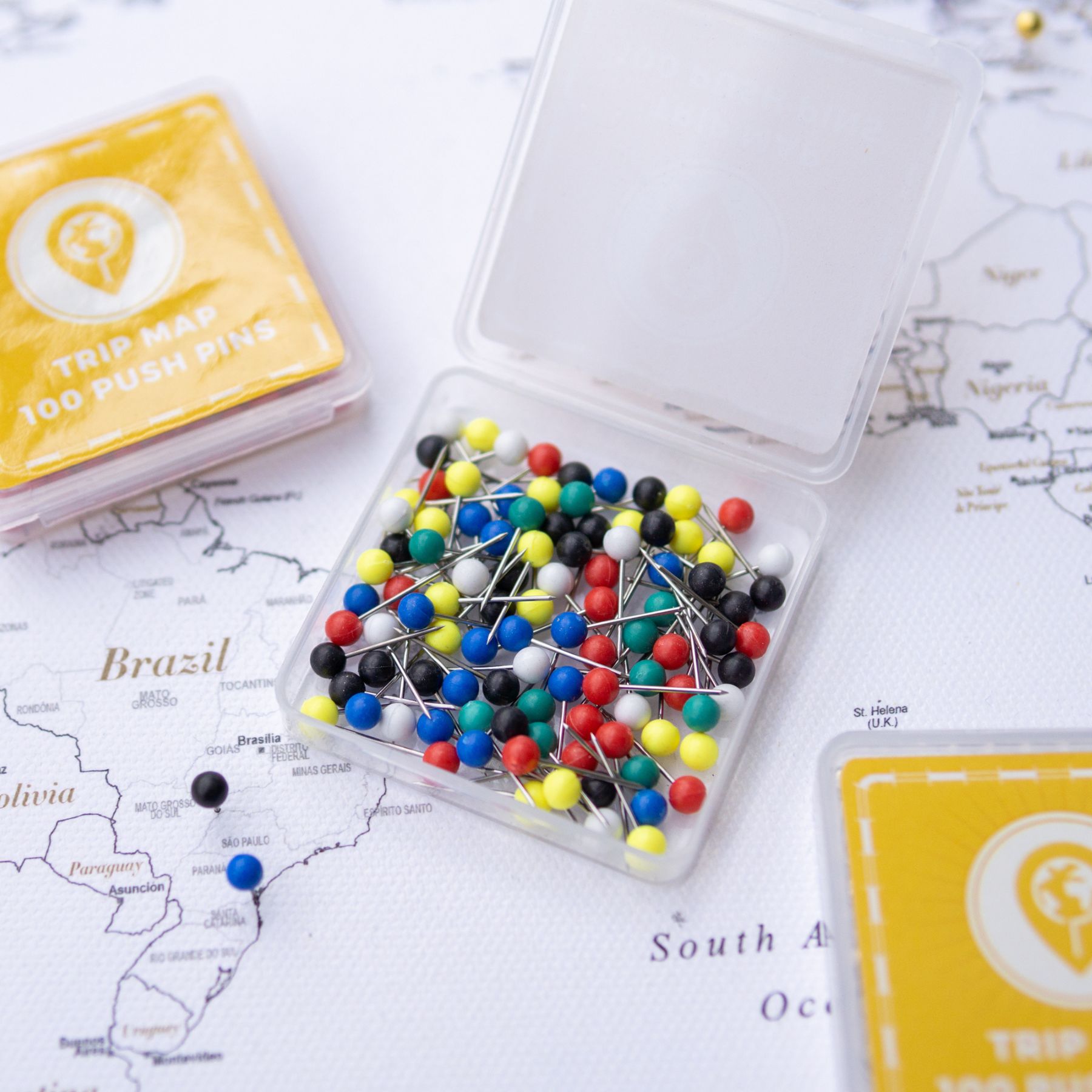 Map Push Pins - Gold