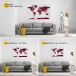 burgundy-world-map-canvas-with-pins-sizes 21p