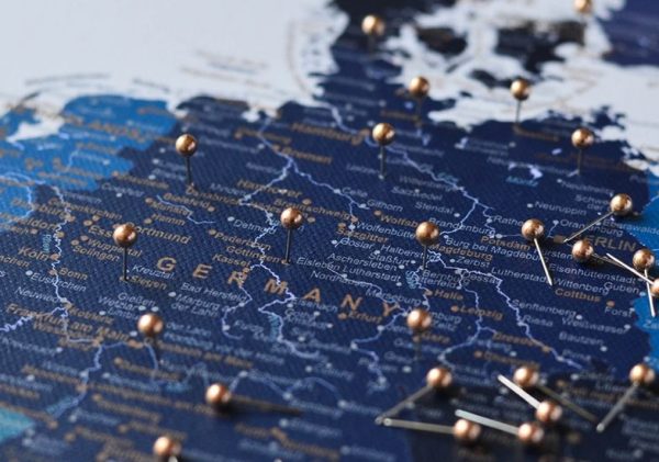 europe map corkboard navy blue 1EU