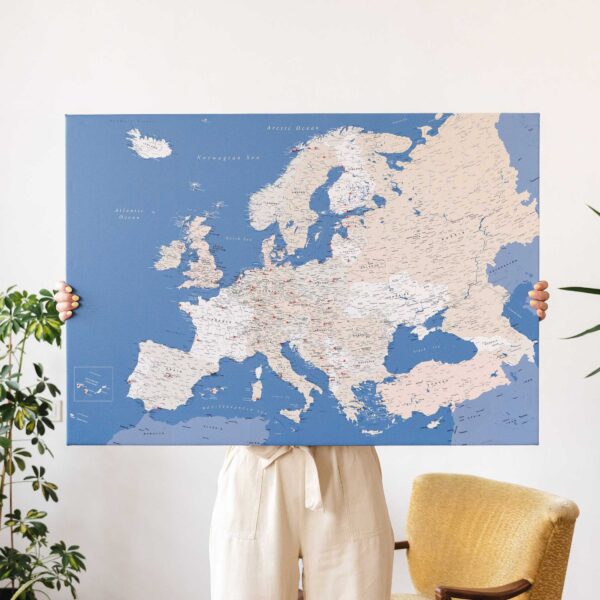 europe travel tracker push pin map 3eu