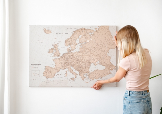 europe wall decor map push pin 10eu