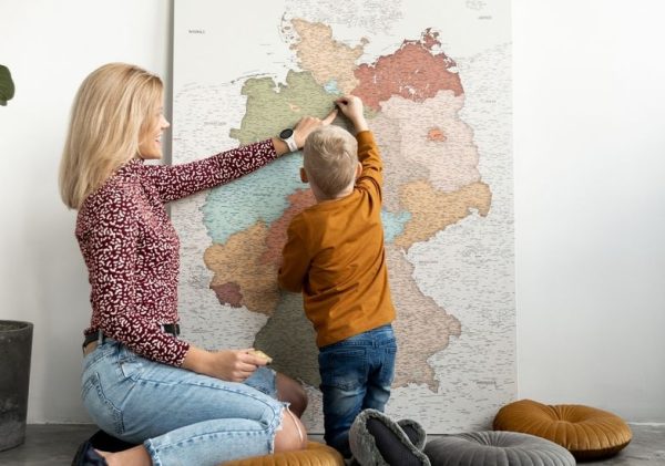 family travel map germany colorful 1DE