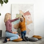 family travel map of germany with pins colorful 1DE
