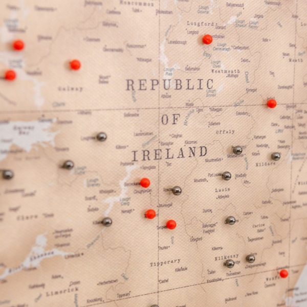 ireland push pin travel map vintage 5uk