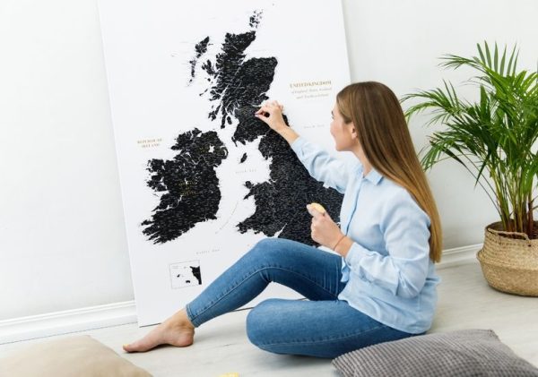 large canvas uk ireland map black and white 2uk