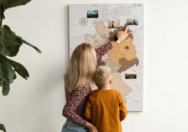 large germany map on wall with pins safari 2de