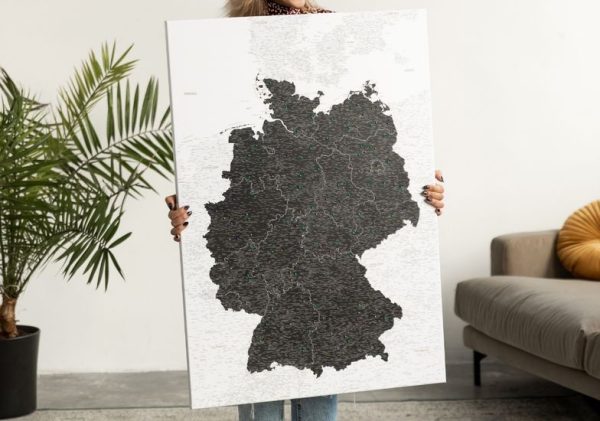 large germany map wall art print poster black and white 5de