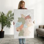 large map of germany with cities colorful 1DE