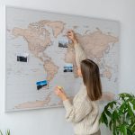 personalized pinnable world map corkboard vintage 20p