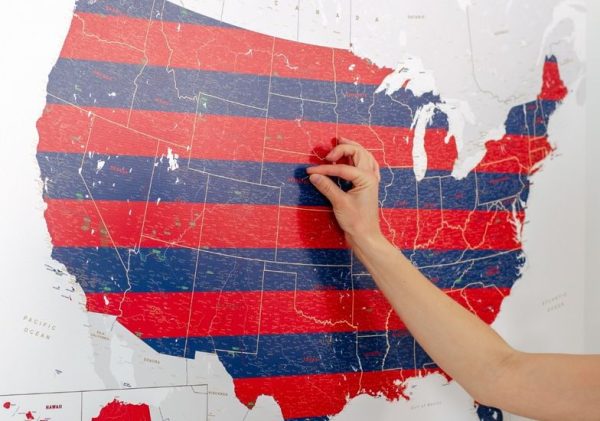 pin board united states map red blue 2usa