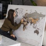 pinnable wall world map with pins 29p