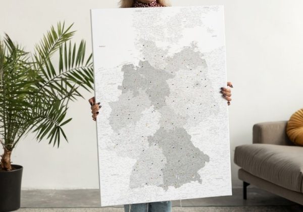 political germany map on canvas grey 6de