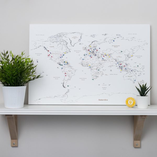 push pin travel map of world white 1mp