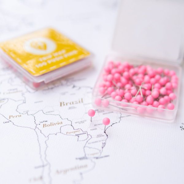 small map tacks for marking pin on corkboard map pink