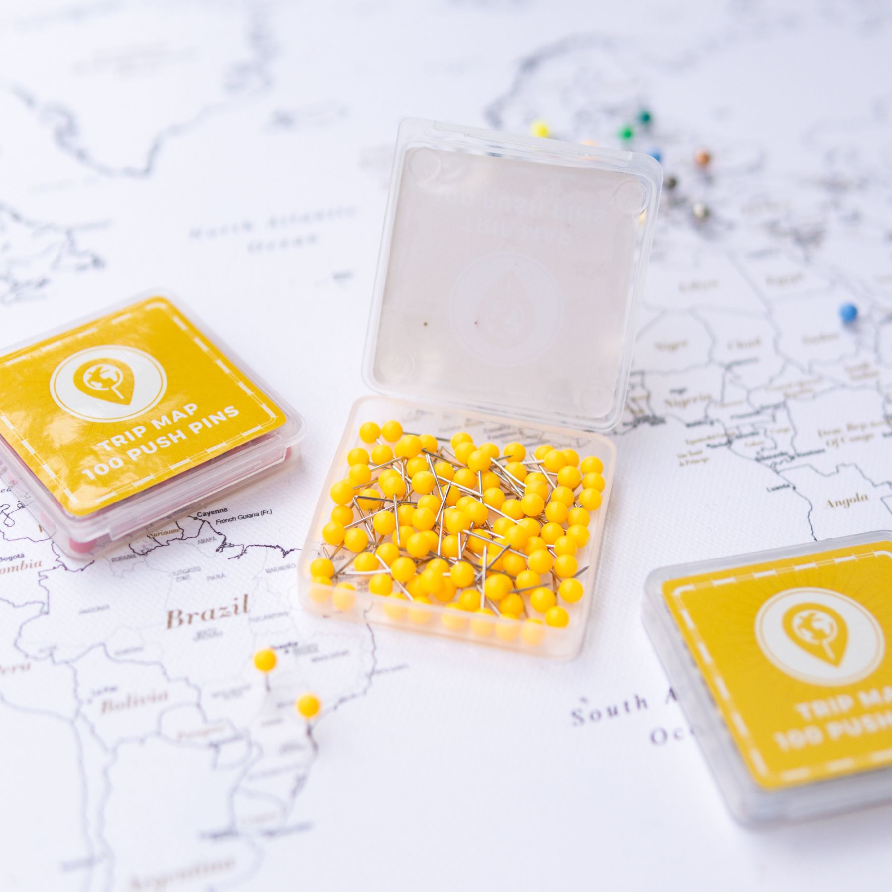 Map Push Pins - Gold