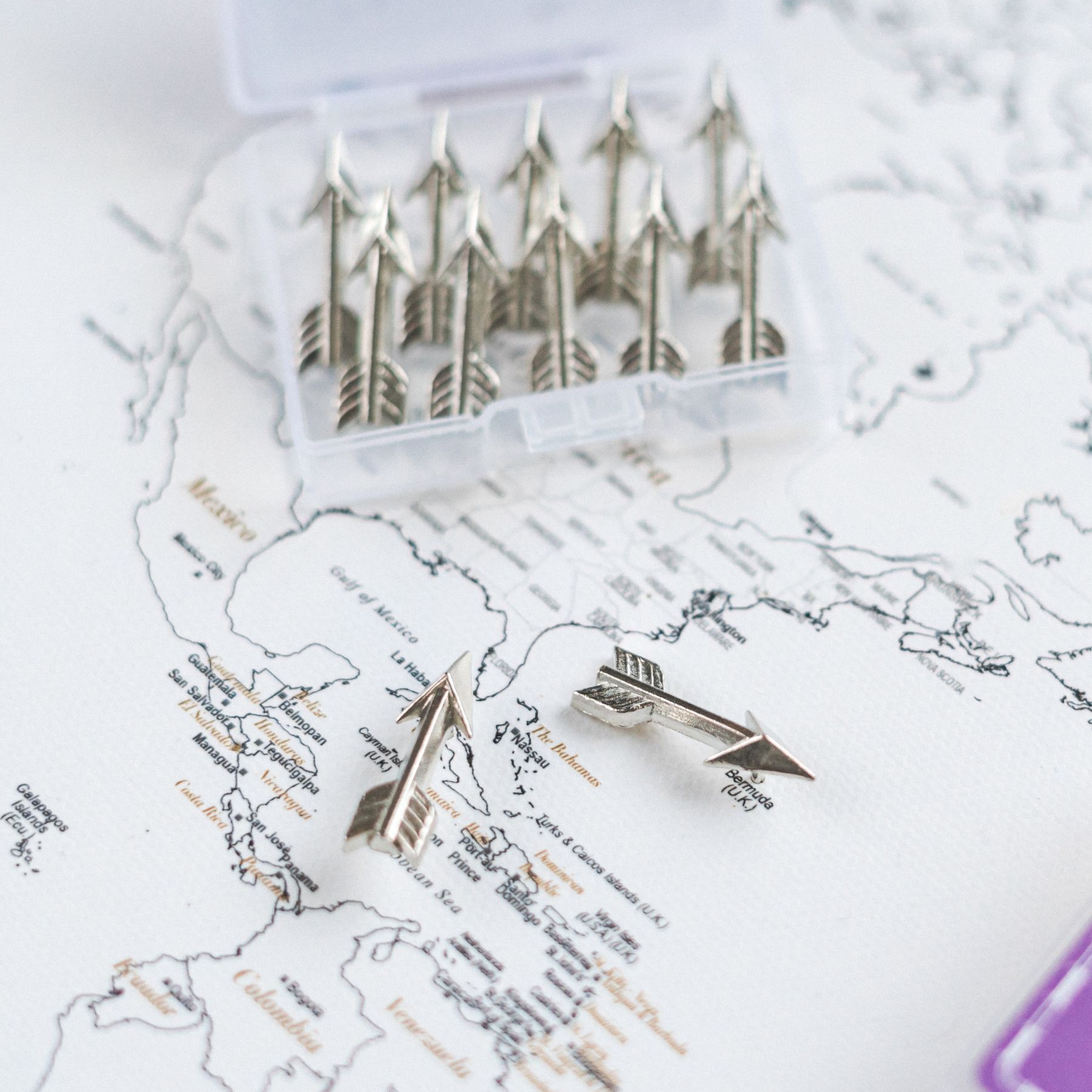 Map Push Pins - Silver Arrows | Tripmap.com