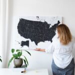 united states of america wall map art with pins 5usa