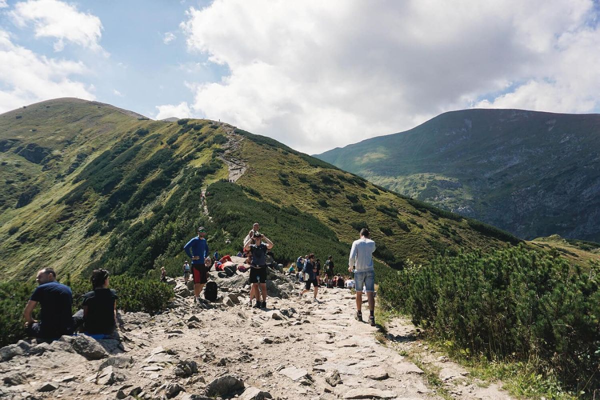 Giewont peak hike trail poland zakopane in summer