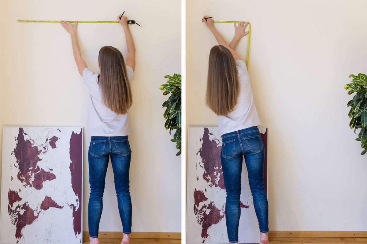 How to hang a Trip Map travel map on a wall easy way