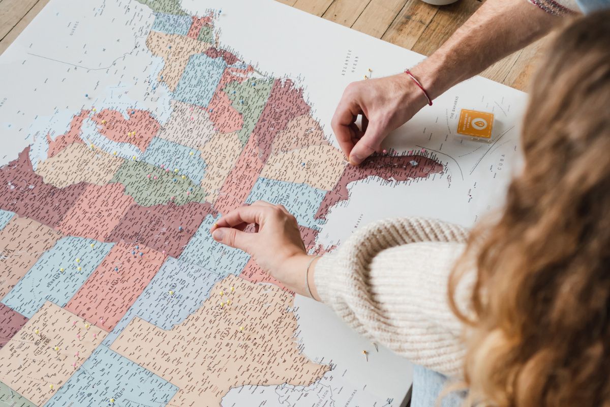 USA Travel Map to mark National Parks with push pins