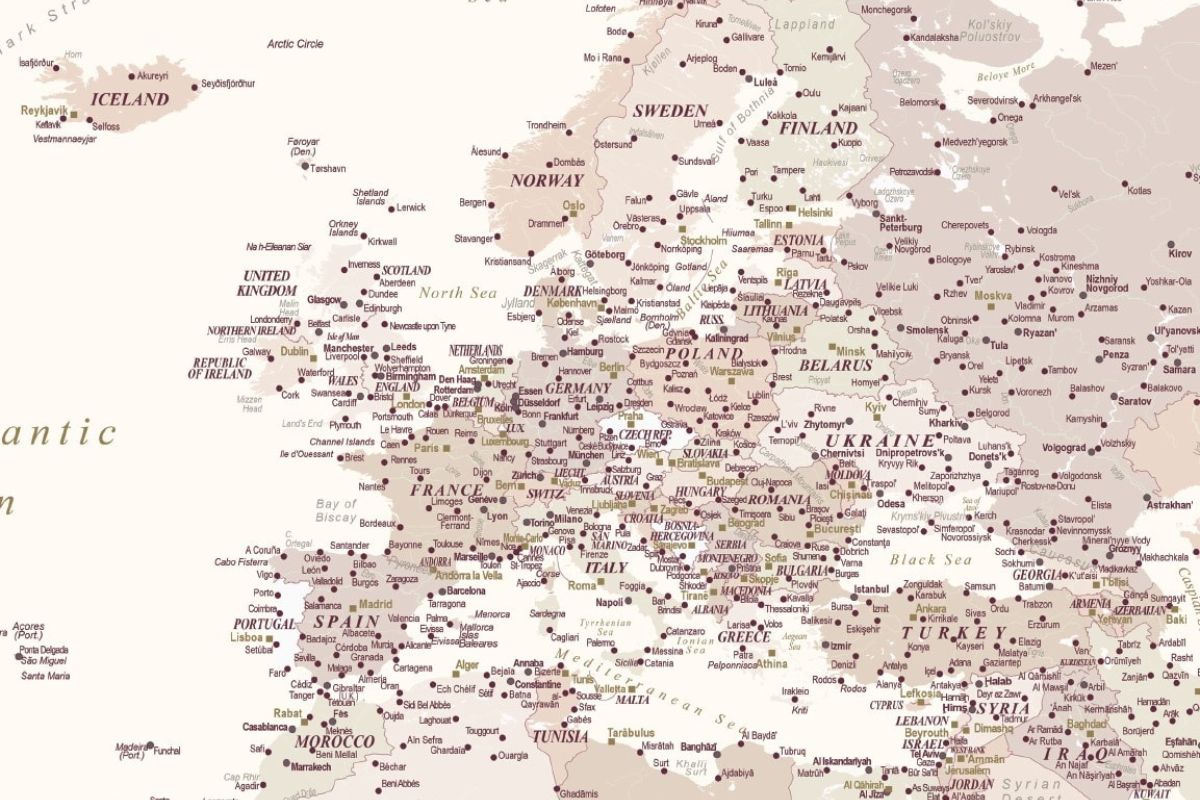 detailed world map europe