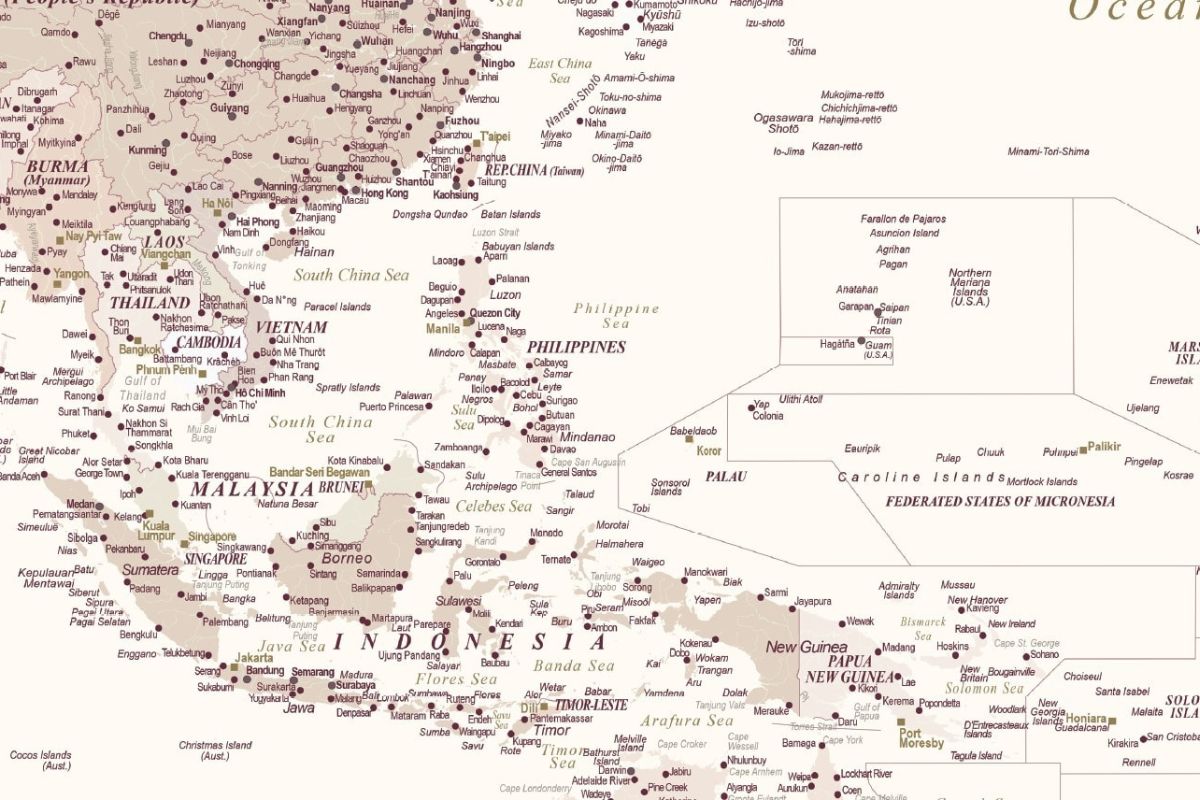 detailed world map indonesia
