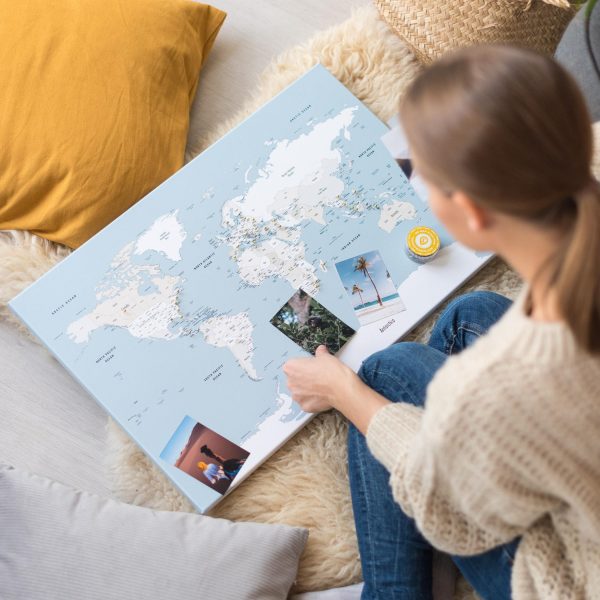 graduation gift for son world map with pins mellow blue 4mp