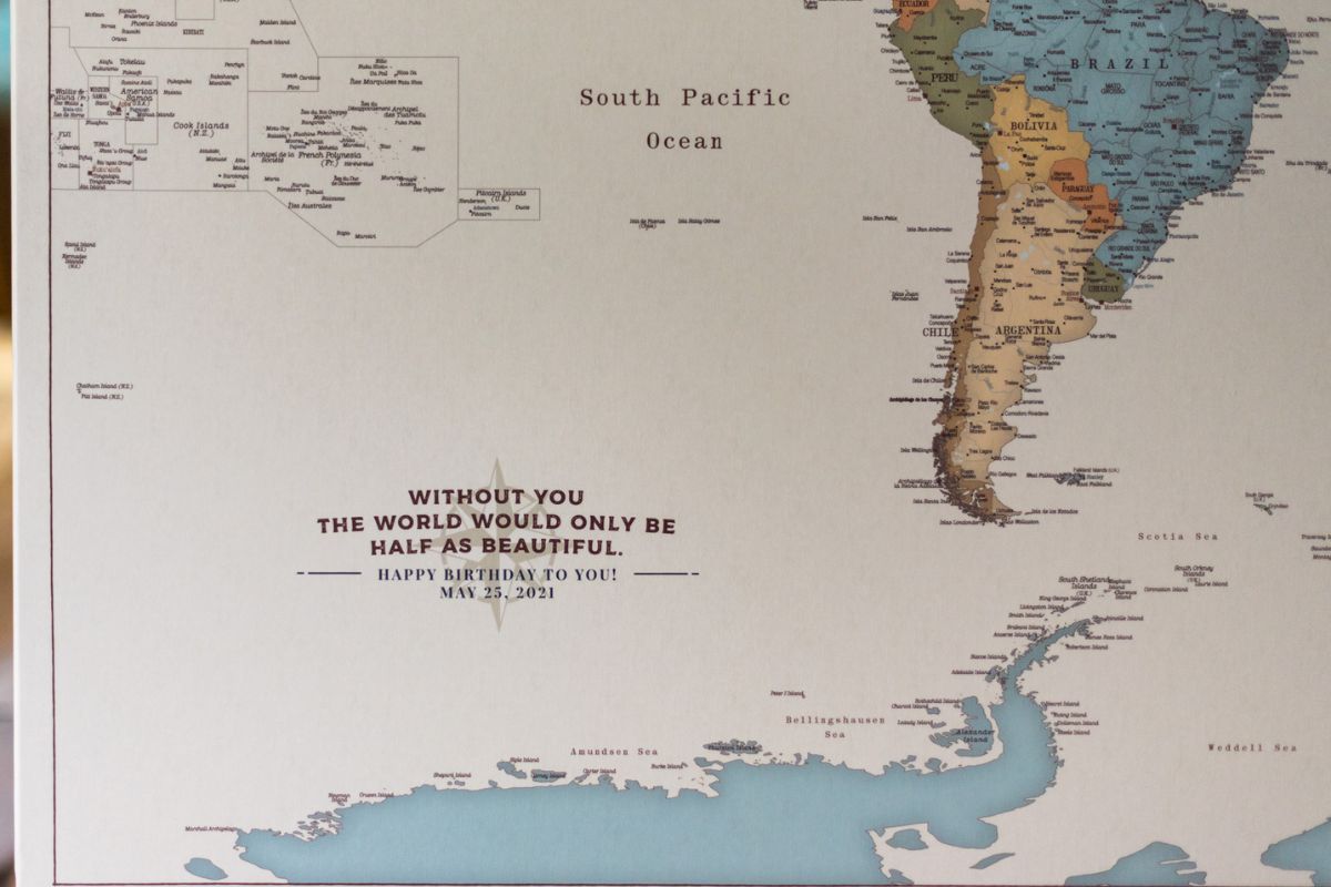 personalized places visited world map canvas