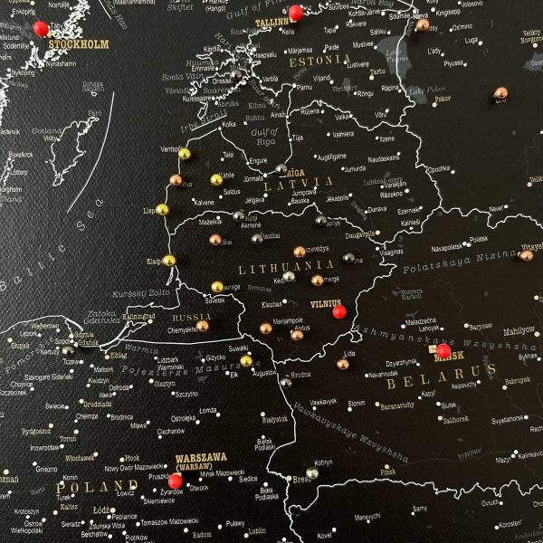 canvas europe map pin board midnight black 11eu