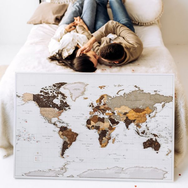 couple personalized world map with pins safari 29p
