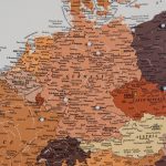 detailed europe map on canvas brown 4eu