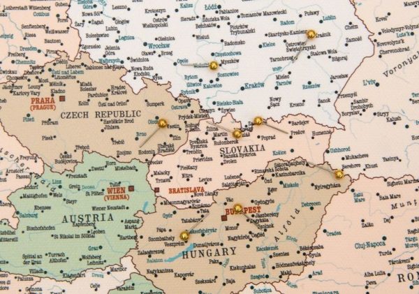 detailed europe map print retro 8eu
