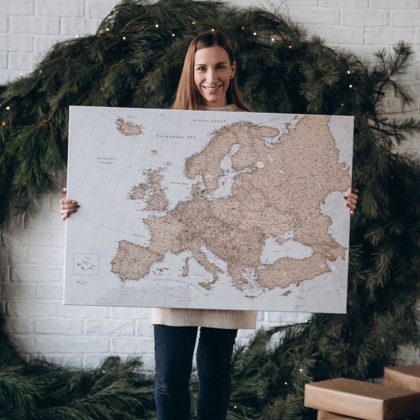 europe map corkboard vintage 10eu