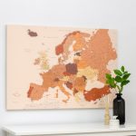 large europe map with pins brown 4eu