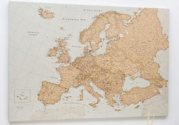 large europe push pin map vintage 10eu