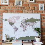 large world map travelers gift idea green violet 15p
