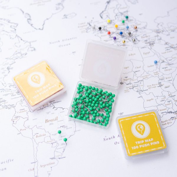 light green round heads push pin for mapping your travels