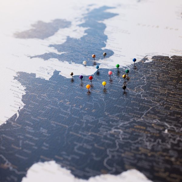 pinnable european map on canvas black and white 6eu
