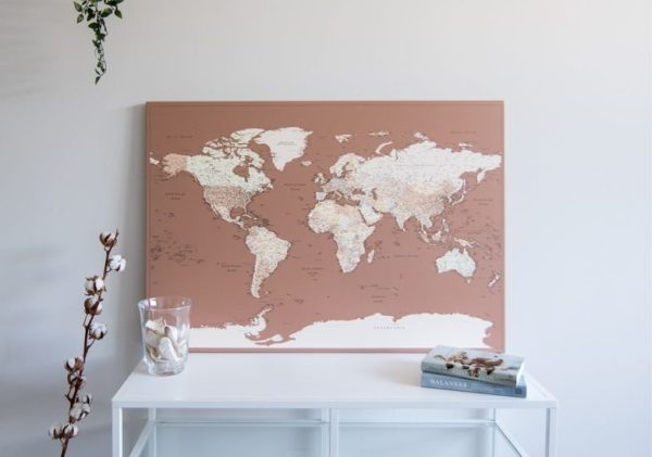 places i have been world map beige brown 16p
