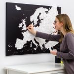 push pin europe map canvas modern black 7eu