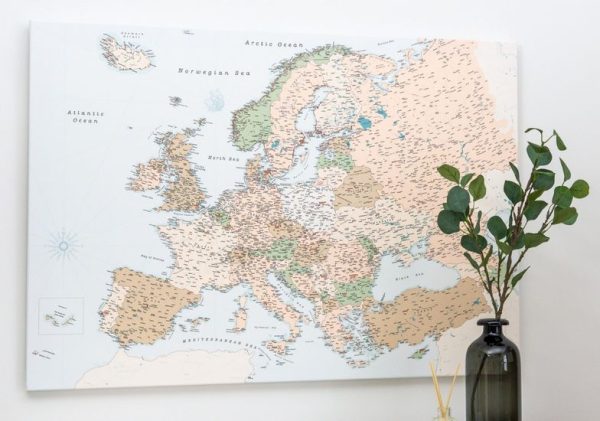 push pin european map retro 8eu