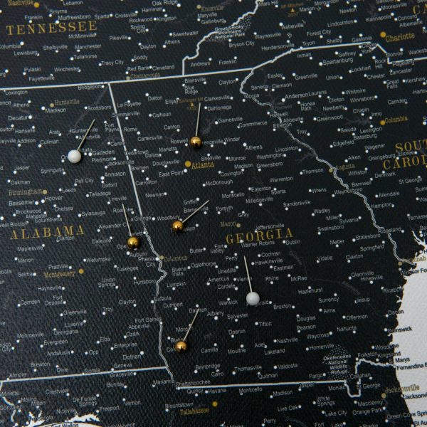 push pin usa map with states and cities black and white 5usa